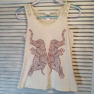 Freeze Tabk Top With Lace Embellishments. Size Medium.